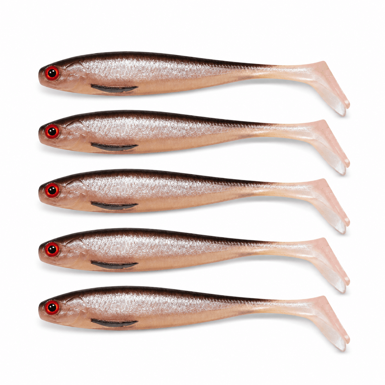 Lot de 5 leurres souples shad coloris naturel – 7 cm – 2,4 g