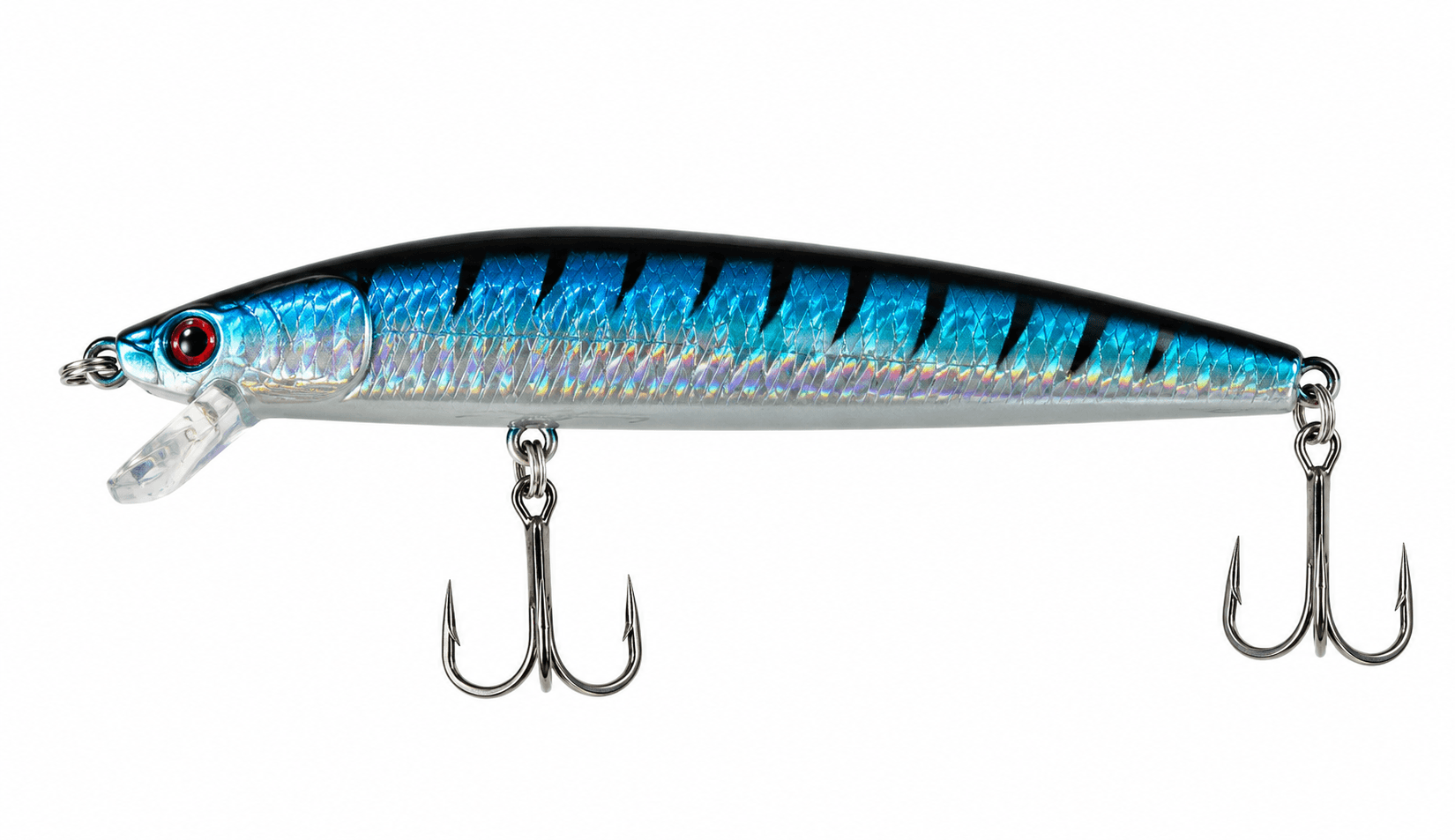 Leurre poisson nageur Minnow 10 cm 8,5 g bruiteur bleu pêche brochet sandre