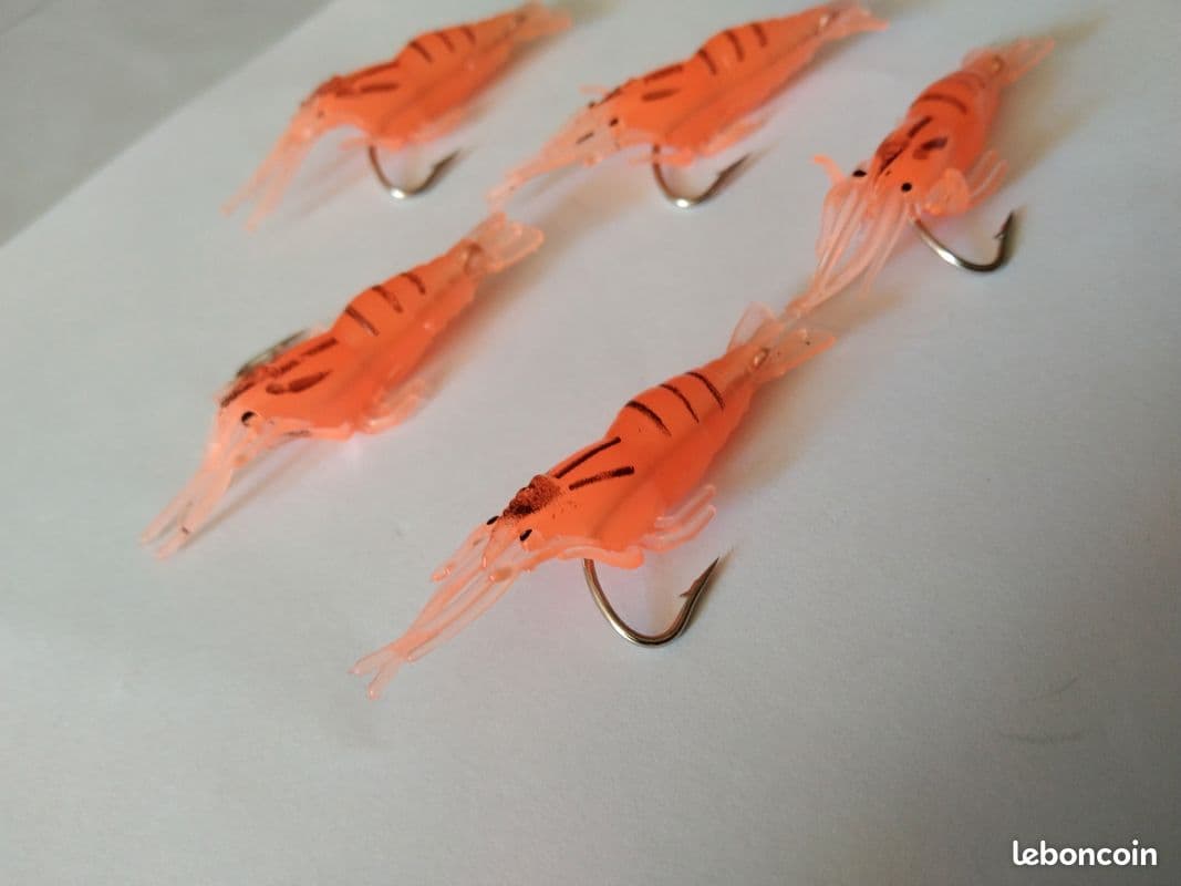 leurres souples crevettes avec hameçons – Neufs