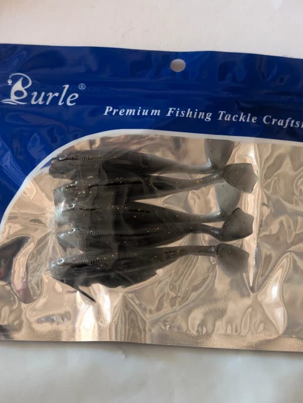 Lot de 5 leurres souples poisson noir pailletĂ© 7 cm 2,4 g â PĂȘche carnassiers