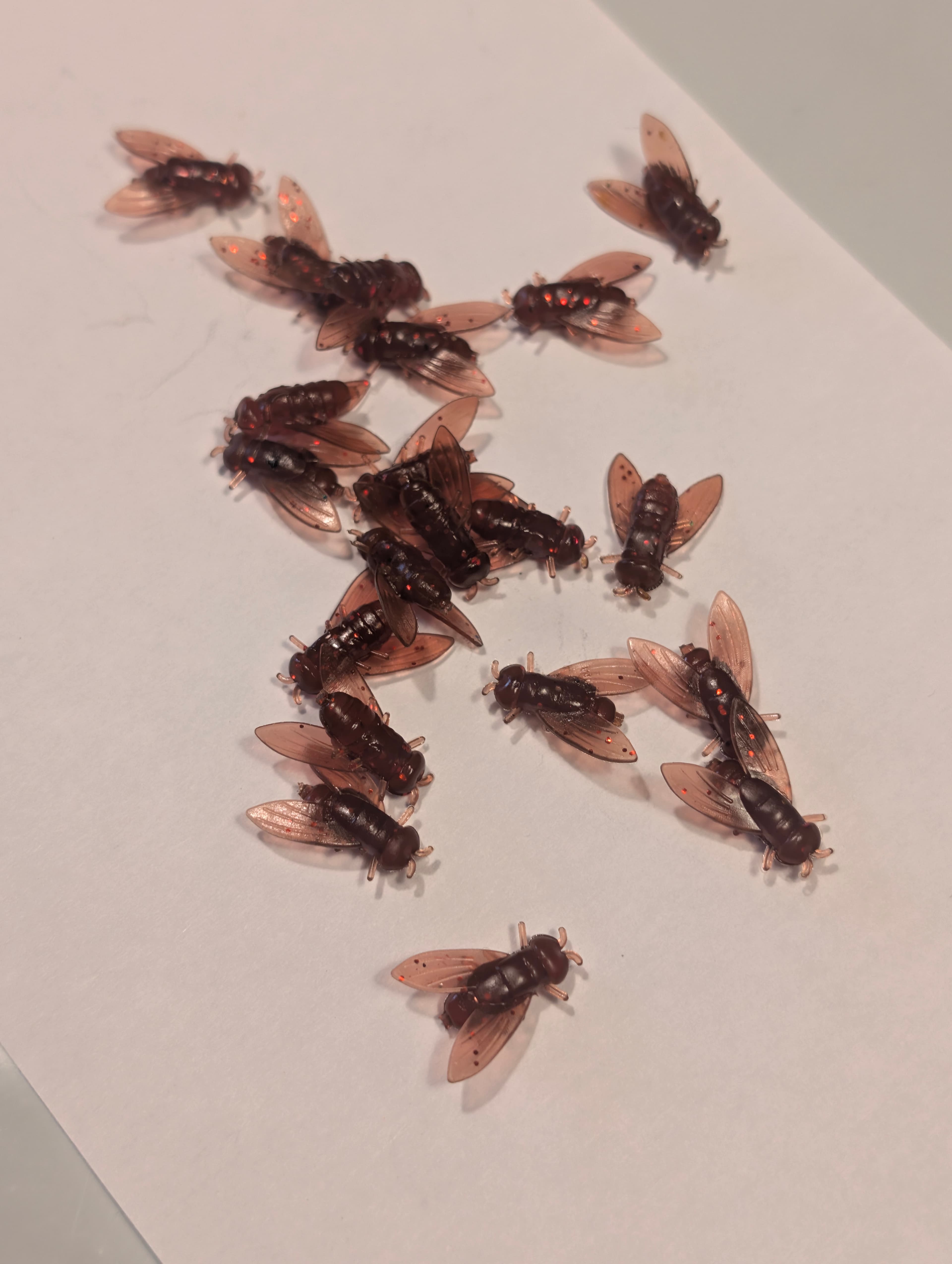 Leurre souple insecte ailĂ©s marron â Imitation mouches pĂȘche â Neuf