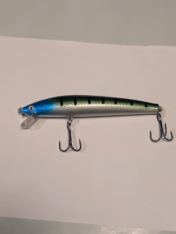 Leurre poisson nageur Minnow bleu vert argenté 10 cm 8,5 g – Pêche carnassiers