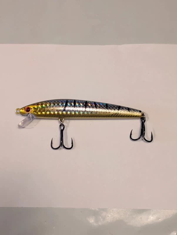 Leurre poisson nageur Minnow doré argenté 10 cm 8,5 g – Pêche carnassiers