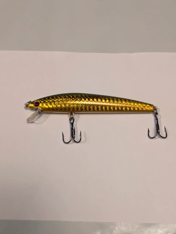 Leurre poisson nageur Minnow dorĂ© holographique 10 cm 8,5 g â PĂȘche carnassiers